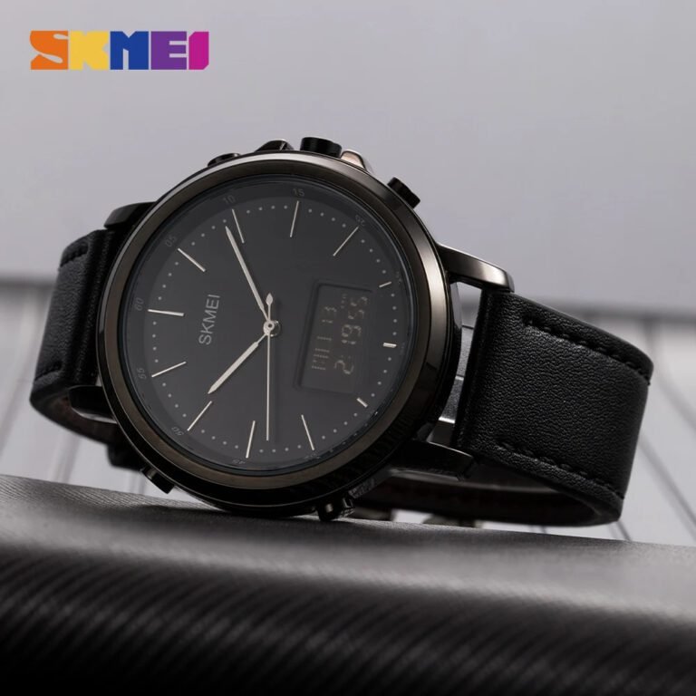 Skmei Leather Multifunctional Waterproof Dials Watches