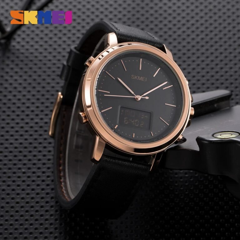 Skmei Leather Multifunctional Waterproof Dials Watches