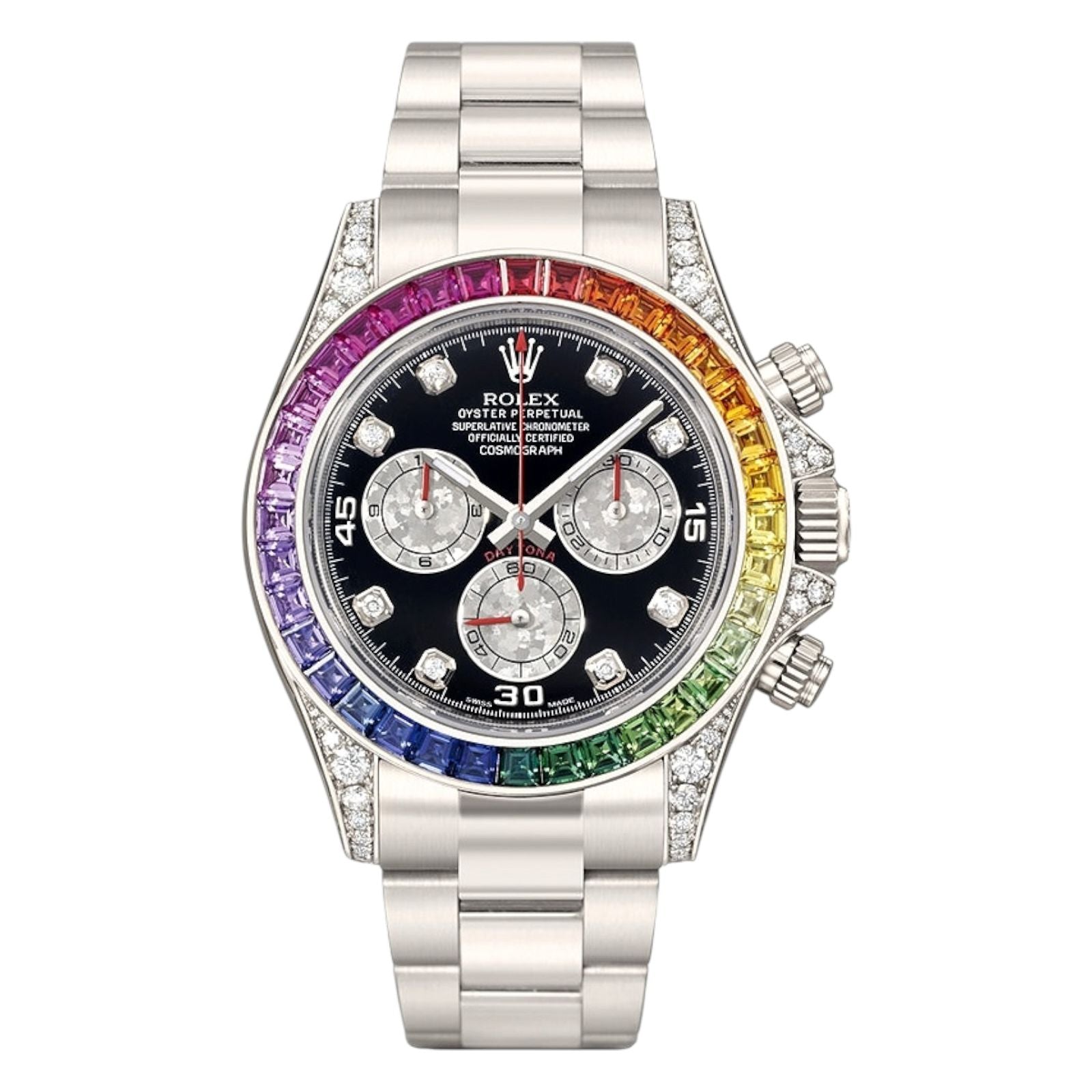 Rolex Rainbow Chronograph Daytona Black Dial - L-120 image 0