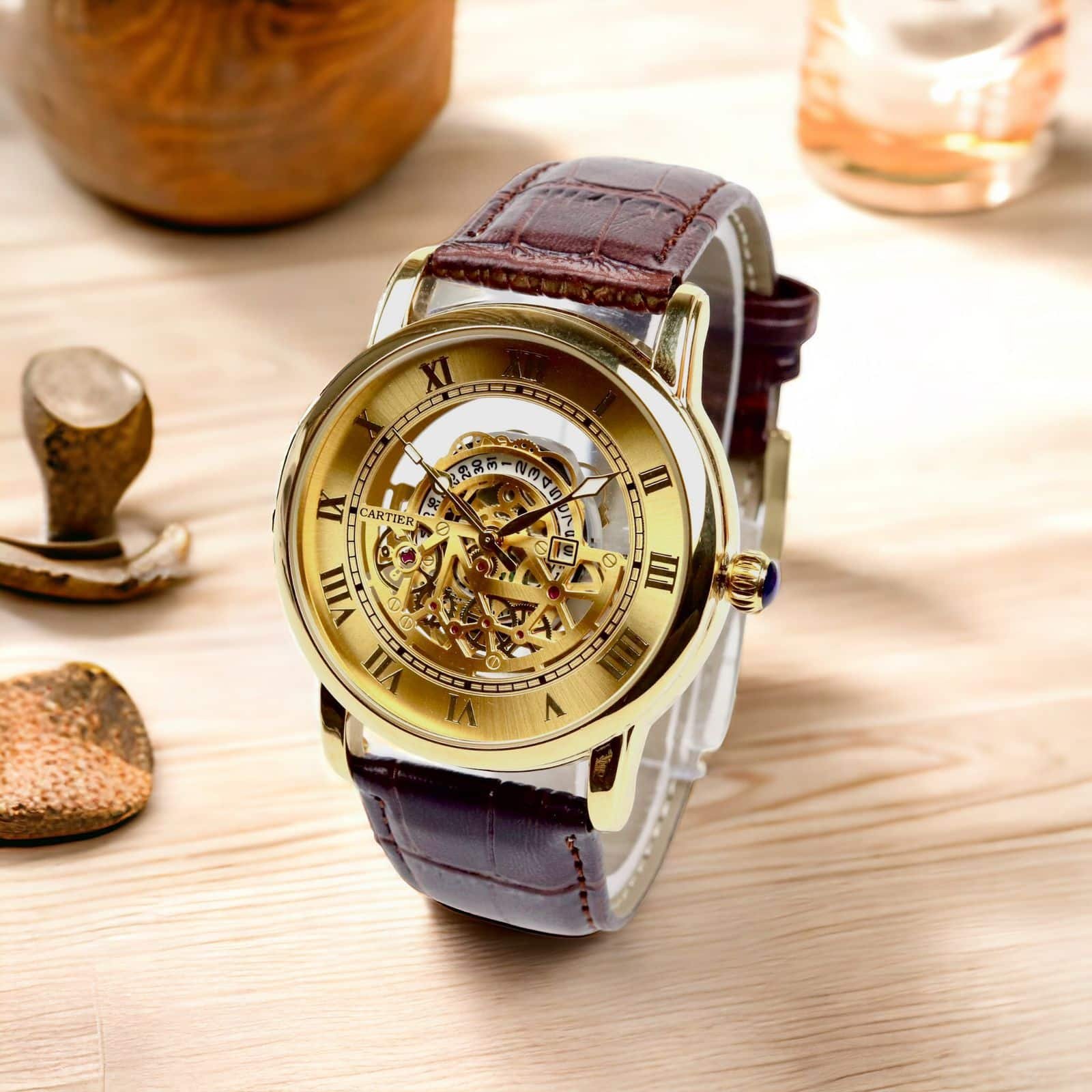 Cartier leather outlet watch