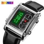 Skmei - 1868 (strap) - Digital LED Luminous Waterproof - Silver-Leather