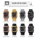 Skmei - 1868 (strap) - Digital LED Luminous Waterproof - Silver-Leather - Image 5