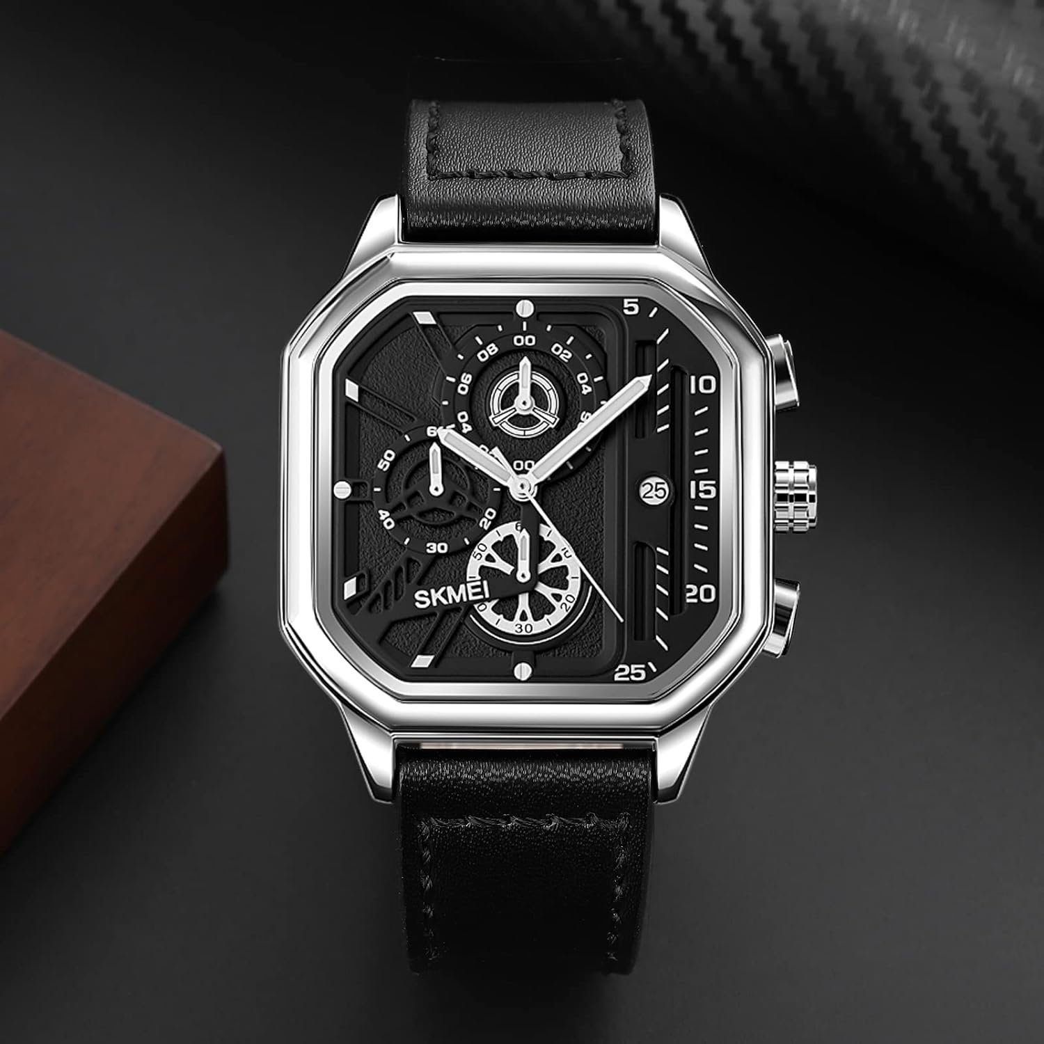 1963-2-3.jpg Skmei - 1963 - Waterproof Watch With Date Countdown - Silver - Image 1