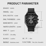 Skmei - 1963 - Waterproof Watch With Date Countdown - Black - Image 5