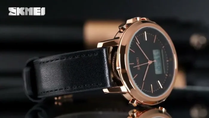 Skmei - 1652 (Strap) - Multifunctional Waterproof - RoseGold/White-Leather - Image 3