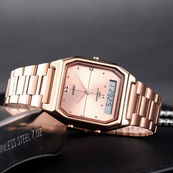 Skmei - 2258 - Dual Time Watch - RoseGold - Image 2