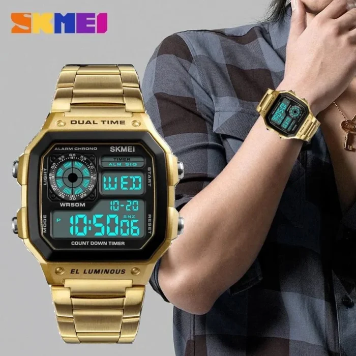 Skmei - 1335 - Count Down Waterproof - Golden - Image 3