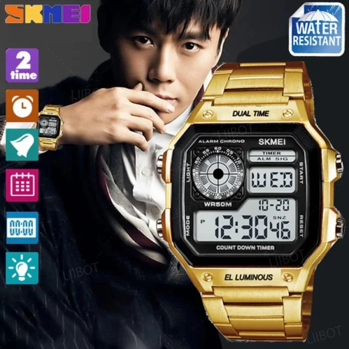 Skmei - 1335 - Count Down Waterproof - Golden - Image 4