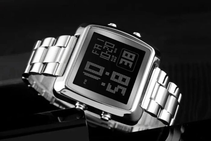 Skmei - 1369 - Luxury Gents Digital Watch - Silver - Image 3