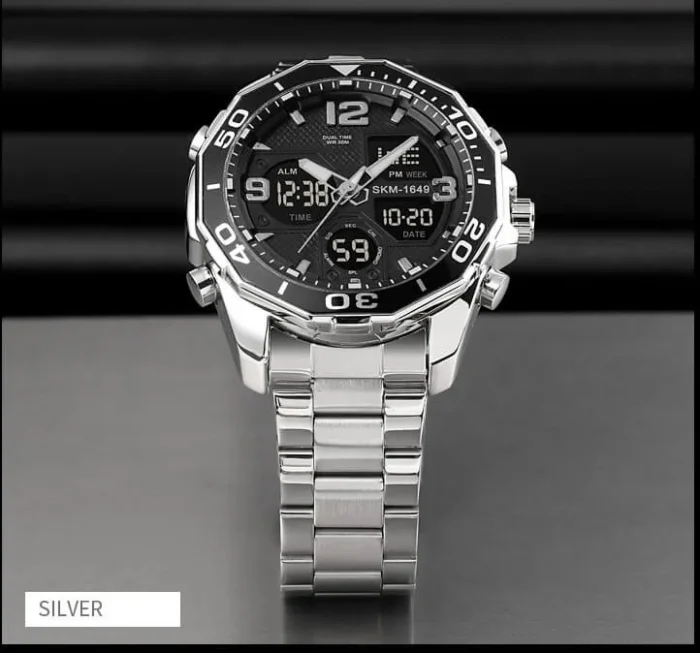 Skmei - 1649 - MultiFunctional Watch - Silver - Image 3
