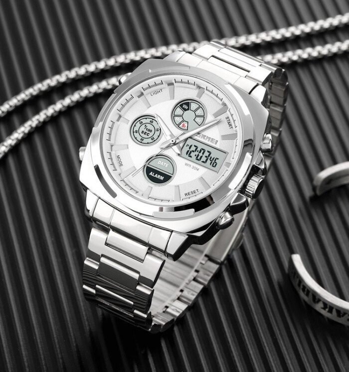 SKMEI - 1673 - High Quality Luxury Watch - Silver - Image 2