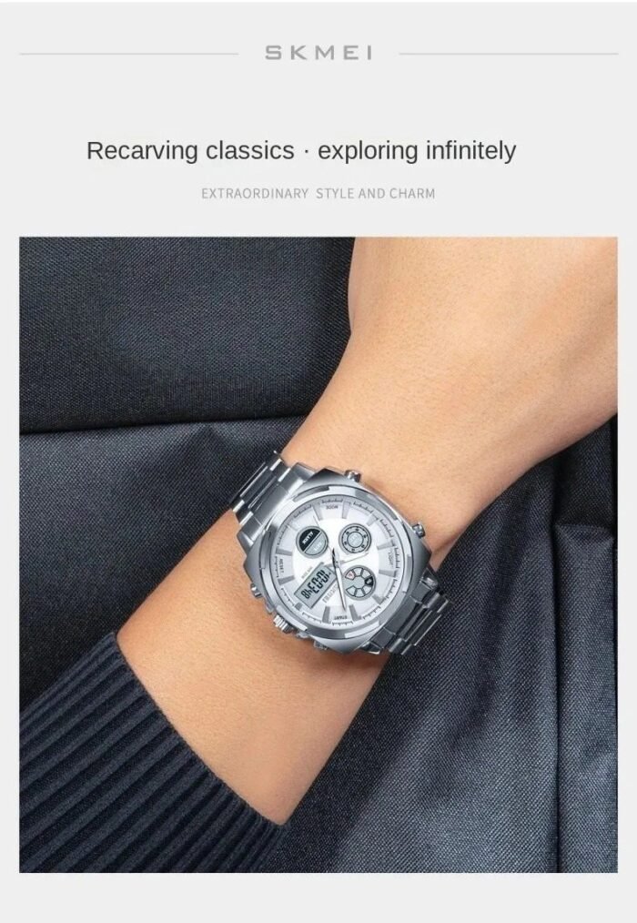 SKMEI - 1673 - High Quality Luxury Watch - Silver - Image 5