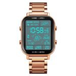 Skmei - 1888 - Step Count Pedometer Digital Dial Stainless Steel Strap Watch for Men - Rosegold - Image 5