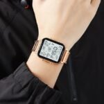 Skmei - 1888 - Step Count Pedometer Digital Dial Stainless Steel Strap Watch for Men - Rosegold - Image 2