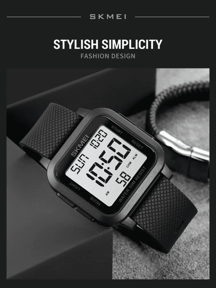 Skmei - 1894 - Digital Watch Waterproof - Black/white - Image 3