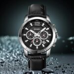 SKMEI - 1989 - Chronograph High Quality Leather Watch - Silver/Black - Image 6