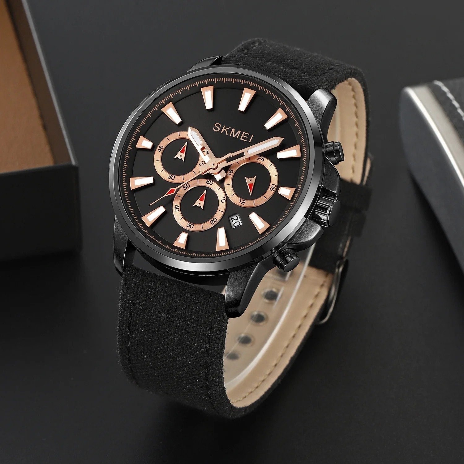 2071-11.jpeg SKMEI - 2071 - High Quality Luxury Watch - Black/Black-Nylon - Image 1