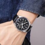 SKMEI - 2071 - High Quality Luxury Watch - Silver/Black-Leather - Image 6
