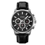SKMEI - 2071 - High Quality Luxury Watch - Silver/Black-Leather - Image 3