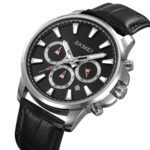 SKMEI - 2071 - High Quality Luxury Watch - Silver/Black-Leather - Image 2