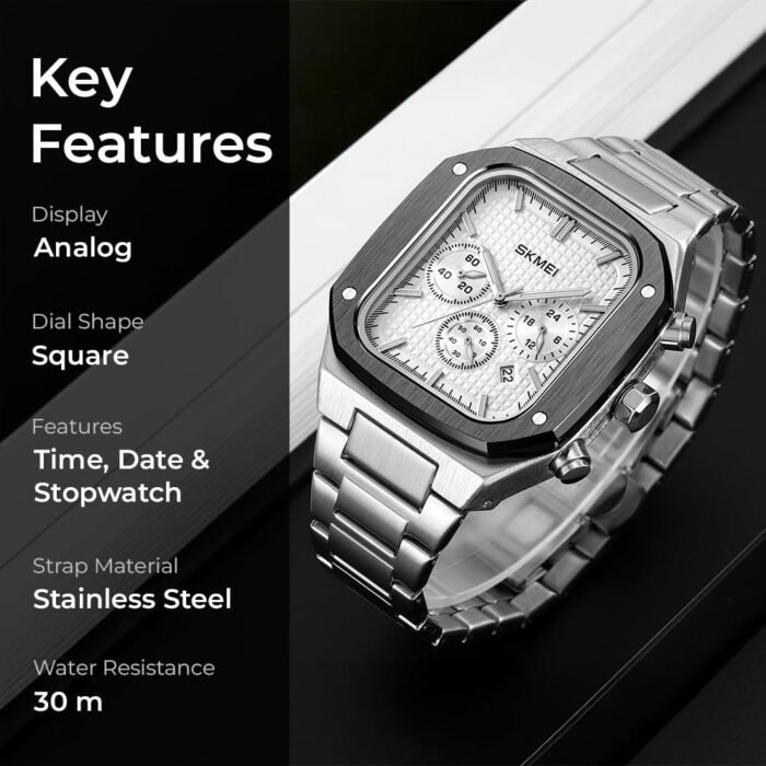 SKMEI - 2201 - High Quality Luxury Watch - Silver - Image 5