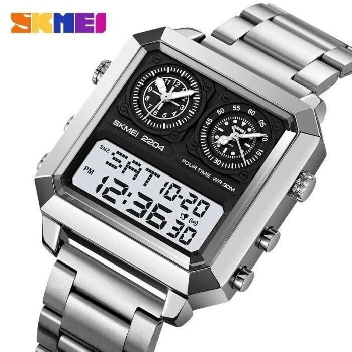 Skmei - 2204 - Luminous 4 Time Square - Silver/White - Image 1