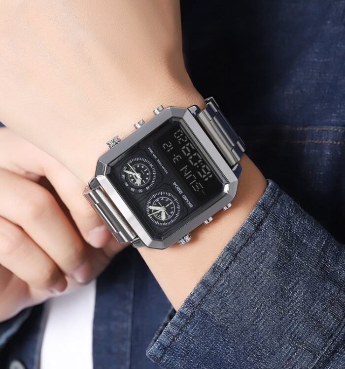 Skmei - 2204 - Luminous 4 Time Square - Silver/Black - Image 3