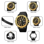 Skmei - 2219 - Digital Sports Watch - Gold - Image 2