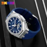 Skmei - 2243 - World time 50 Timezone- Silver/DarkBlue - Image 5