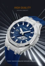 Skmei - 2243 - World time 50 Timezone- Silver/DarkBlue - Image 3