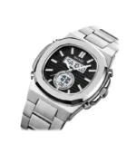 Skmei - 2279 - Dual Time Stainless Steel Digital Watch - Silver/Black - Image 2