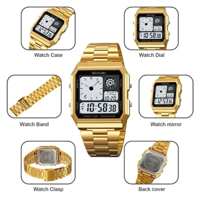 Skmei - 2353 - World Digital Electronic Watch - Gold - Image 4