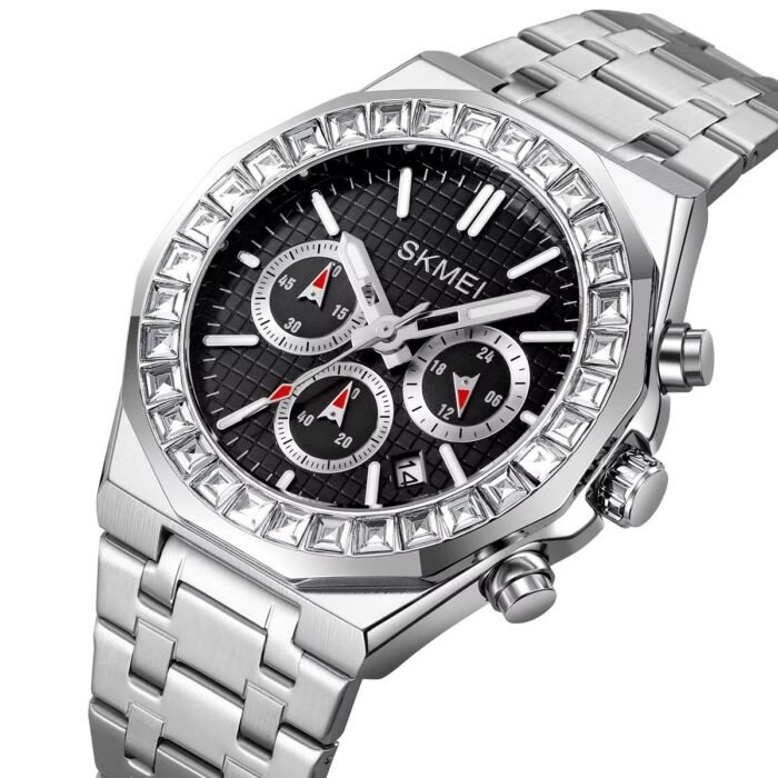 SKMEI - 2380 - High Quality Luxury Watch - Silver/Black - Image 1