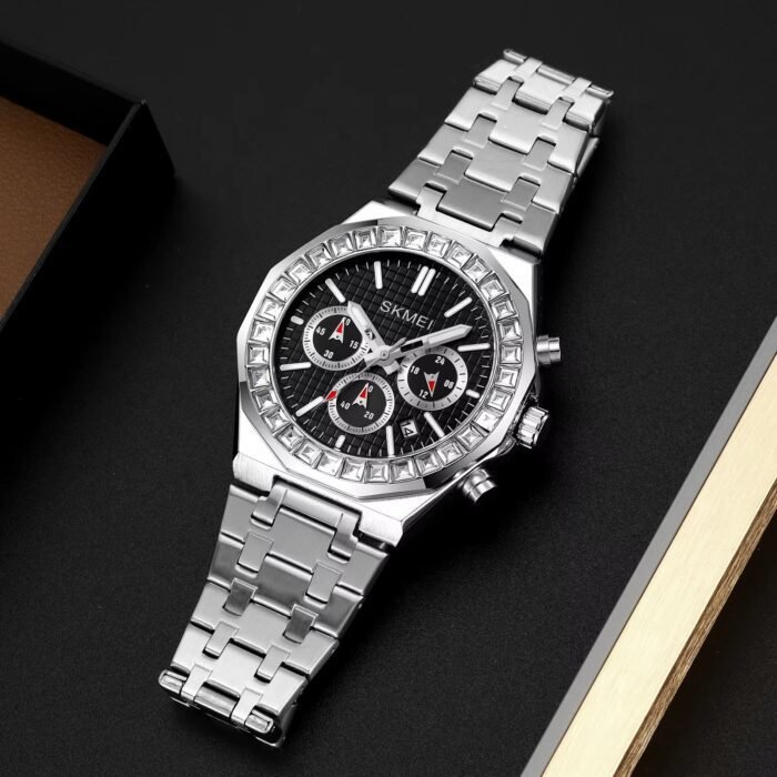 SKMEI - 2380 - High Quality Luxury Watch - Silver/Black - Image 3