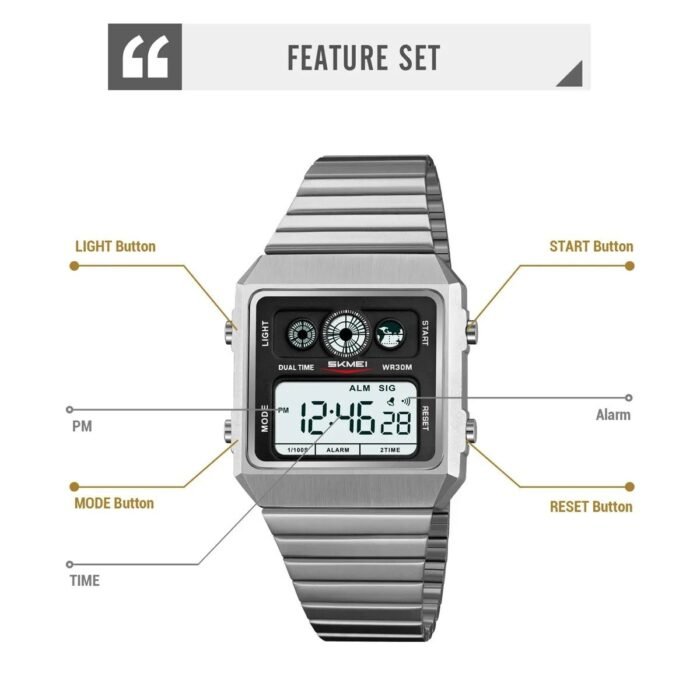 SKMEI - 2450 - High Quality Luxury Watch - Silver - Image 5