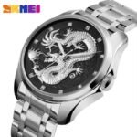 SKMEI - 9193 - High Quality Luxury Watch - Silver-Black - Image 2