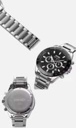 Skmei - 9259 - Stainless Steel Chronograph - Silver/Black - Image 6