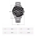 Skmei - 9259 - Stainless Steel Chronograph - Silver/Black - Image 5