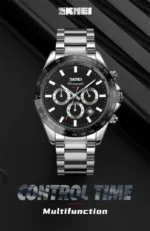 Skmei - 9259 - Stainless Steel Chronograph - Silver/Black - Image 4