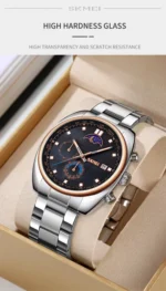 SKMEI - 9325 - Quartz Luxury Moon Phase Chrono Watch - RoseGold/Black - Image 6