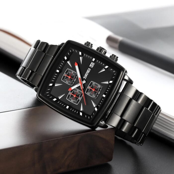 SKMEI - 9331 - Luxury Chronograph Wr30m Waterpoof Quartz - Black/Black - Image 4