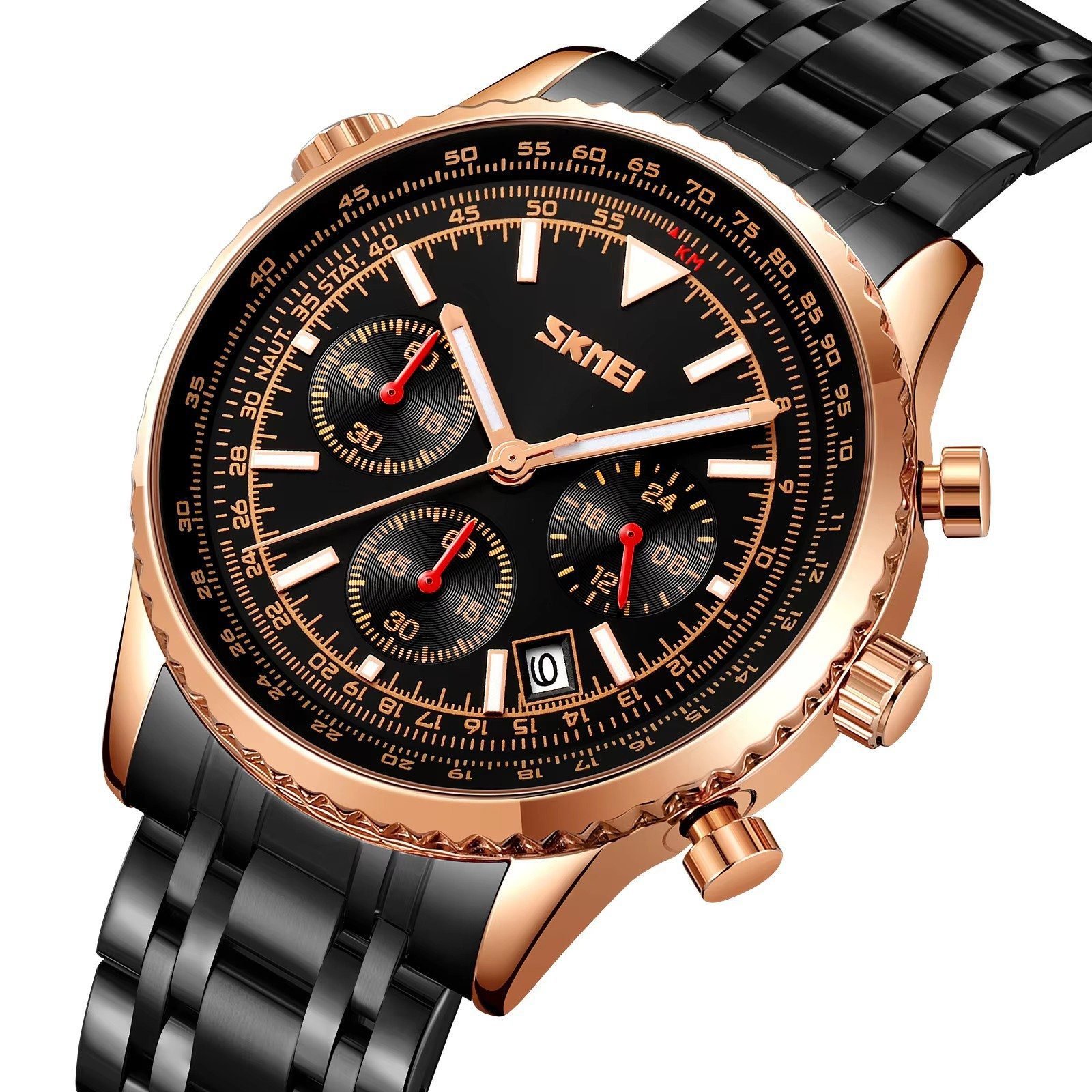 9333-7.jpeg SKMEI - 9333 - High Quality Luxury Watch - Rosegold/Black - Image 1