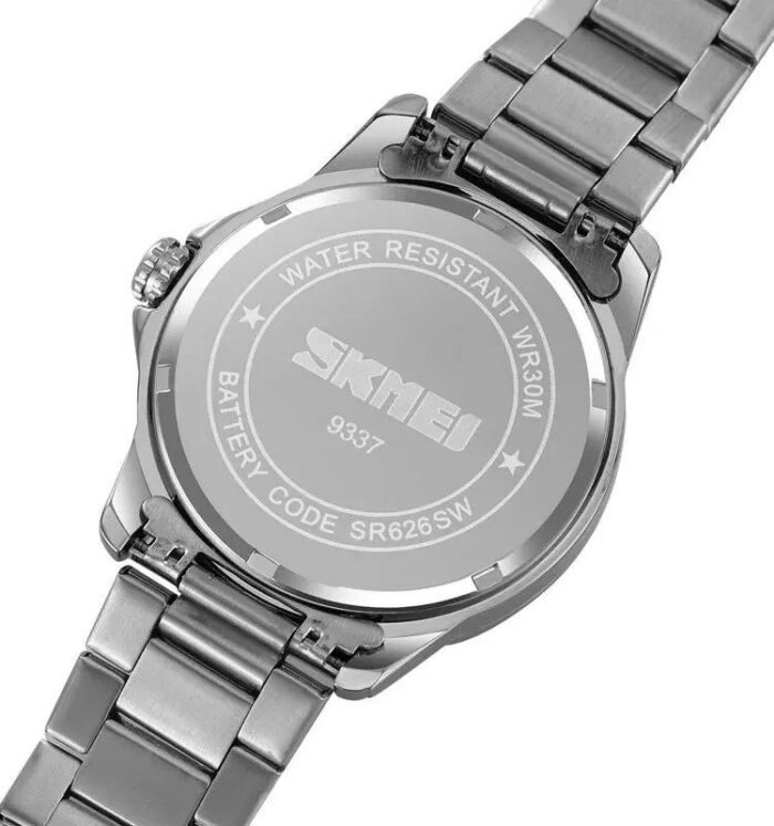 Skmei - 9337 - Digital Stainless Steel Watch - Silver/Black - Image 4