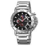 SKMEI - 9344 - Multifunctional Calendar Chronograph Sports Quartz Watch - Silver/Black