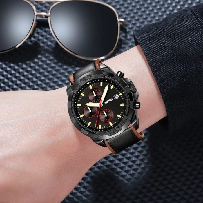 SKMEI - 9347 - Chronograph High Quality Luxury Watch - Black/Black - Image 3