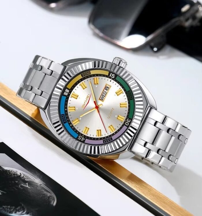 SKMEI - 9353 - Classic Stainless Steel Quartz Men Watch - Silver - Image 2