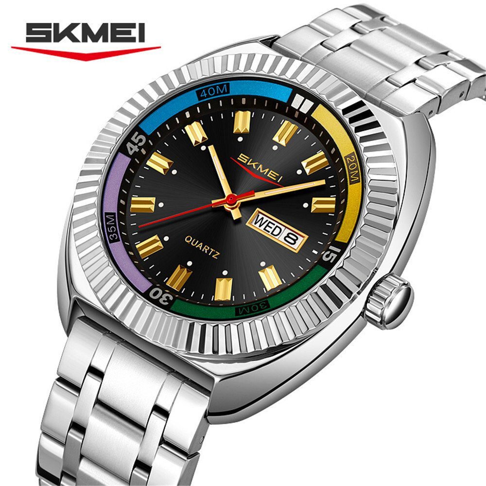 9353-3.jpeg SKMEI - 9353 - Classic Stainless Steel Quartz Men Watch - Black - Image 1