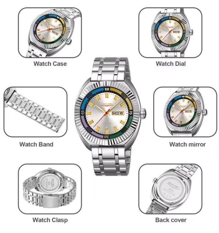SKMEI - 9353 - Classic Stainless Steel Quartz Men Watch - Silver - Image 4