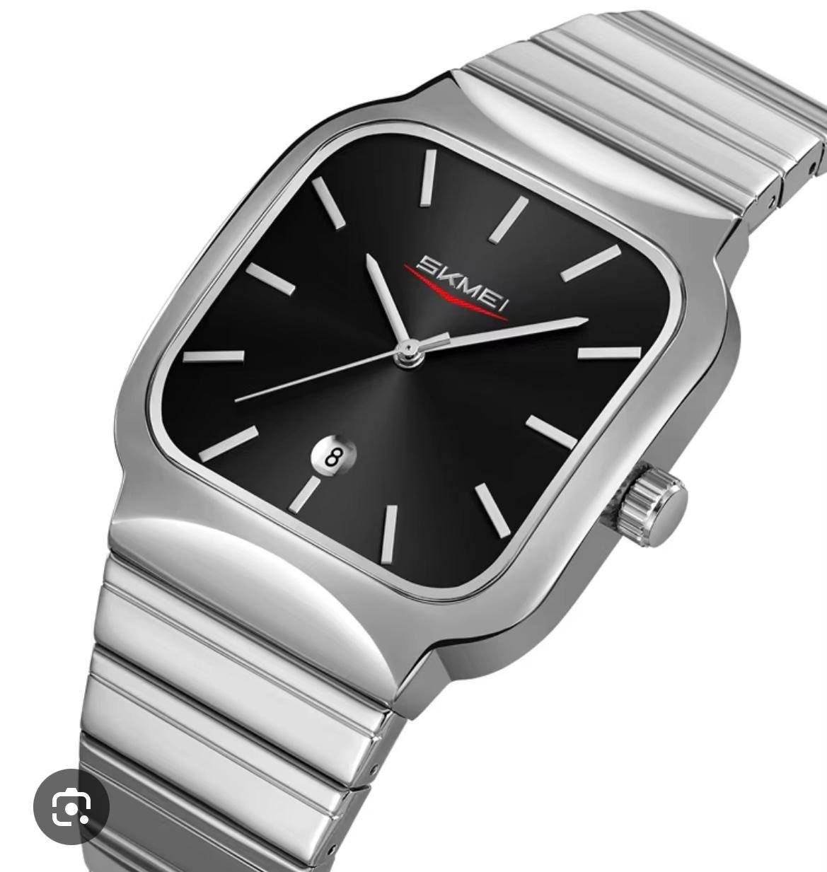 9361-9.jpeg Skmei - 9361 - Luxury Square Men Quartz Watch Waterproof - Silver/Black - Image 1