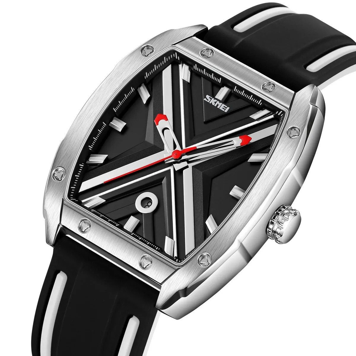 9364-1.jpeg Skmei - 9364 - Sporty Barrel Shape Quartz Watch - Black - Image 1